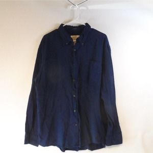 St. John's Bay Shirt Men XL Blue 100% Cotton Long Sleeve Button-Down Classic Fit